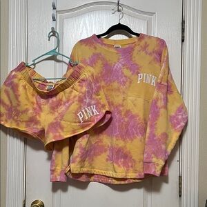 PINK vs Tie-Dye Lounge Set - Yellow & Pink